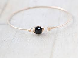 Onyx Bezel Wrapped Bracelet - Black - Saressa Designs®