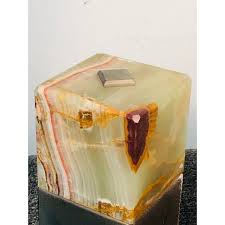 1970s Mark Cross Onyx and Leather Book Ends by Mark Cross ...