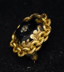 Antique 18k Gold, Diamond and Enamel Mourning Parure Set ...