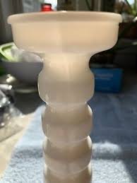 One Vintage Anchor Hocking Milk Glass Spindle Ringed Candlestick Bud Vase MCM | eBay