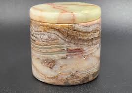 Small Round Green Onyx Trinket Box From Pakistan - Salt ...