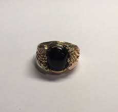 Buy Vintage 10K Gold Black Onyx Signet Ring With Grape ...