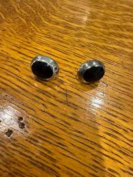 Vintage Onyx and Sterling Silver Earrings, Sterling Silver ...