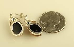 Vintage Sterling Silver Poland V8 Amber Oval Ornate Dangle Post Stud Earrings | eBay