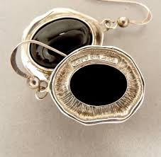 Esposito Sterling 925 & Onyx Earrings Vintage Jewelry - Etsy