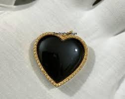 Beautiful Heart Black Onyx Diamond Silver Charm Pendant ...