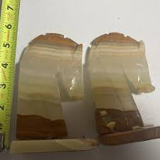 Vintage Trojan Horse Head Bookends Carved Onyx Rock Marble Stone Book Ends 6" | eBay Australia