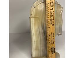 VTG 1970s Banded Calcite Carved Single Horse Head Bookend Mid Century Modern - Etsy UK