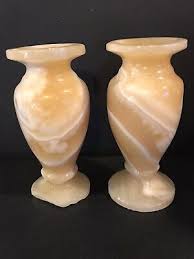 Onyx Yellow Swirl Marble Vases Set Of 2 | eBay