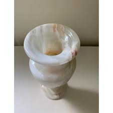 Transitional Honey Large Marble Onyx Vase | Chairish