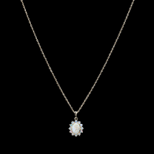 14k Yellow Gold and Opal Cluster Necklace - Sindur Style