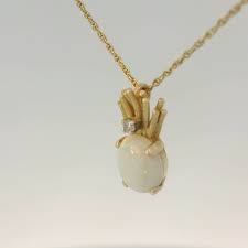 14K Yellow Gold Diamond/Opal Pendant 001-230-02426 | Chipper's Jewelry | Bonney Lake, WA