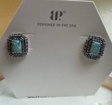 Bomb Party~RBP5362~DREAMING OF STUDS~LG Ice Blue Fire Opal~Hematite Plating | eBay