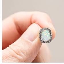 Dainty 925 Sterling Silver White Opal Stud Earrings, Rhodium Plated, 14x11mm Oval Design, Jewelry for Any Occasion, Anniversary Gift 1837 - Etsy