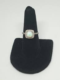 1/2 Carat Diamond & Opal Signed "dl" 925 Sterling Silver Ring - Etsy