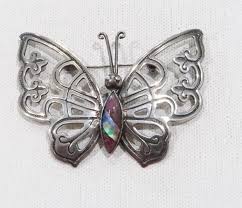 Vintage Mexico Artisan Silver L Large Butterfly Sterling ...