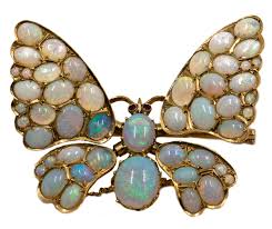 Victorian En Tremblant 18 Karat Yellow Gold Opal Butterfly ...