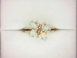 14K Yellow Gold Opal Butterfly Fashion Ring 001-310-00428 ...