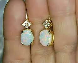 5Ct Oval Cut Natural Fire Opal Women Drop/Dangle Earrings ...
