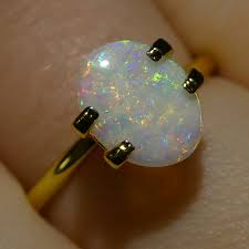 0.55ct Oval Cabochon White Opal from Australia