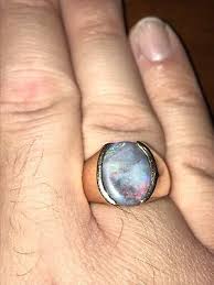Natural Lightning Ridge Black Opal Ring 14k Rose Gold Size 10.5 | eBay