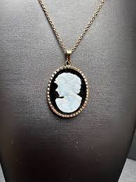 Vintage 14ct Australian Opal Cameo Pendant with 18ct Rose Gold Chain | eBay