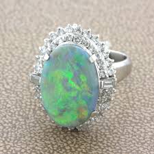 Australian Black Opal Diamond Platinum Ring For Sale at 1stDibs