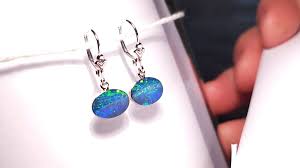 Bluebells' Australian Opal Earrings White Gold Dangle Jewelry Gift 9ct | eBay