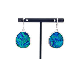 At Auction: 3PC STERLING SILVER OPAL PENDANT NECKLACE & EARRINGS SUITE