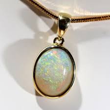 18K GOLD SOLID OPAL PENDENT [FP148]