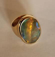 Natural 7 ct Lightning Australian Black Opal 14k Yellow Gold ...