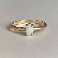 Petite 14K Gold Opal Solitaire Ring, 1.1 grams, Size 6 | eBay