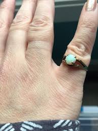 Opal Solitaire Ring - 10k Gold - Antique – Vintage Paris Jewelry