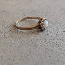Late 19th-Early 20th c. Opal Diamond Ring – Witchy Vintage