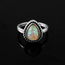Gems N Jewels Handmade Pear shape Ethiopian Opal Band Ring 925 Sterling Silver Jewelry For Men/ Women - Walmart.com