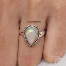 Ethiopian Natural Opal Ring 925 Sterling Silver Opal Ring Handmade Opal Jewelry | eBay