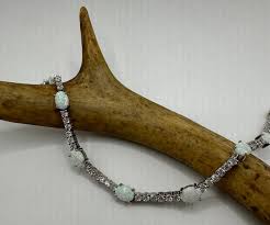 Vintage Sterling Silver Tennis Bracelet with White Fire Opal ...