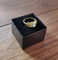 BEAUTIFUL DESIGNER GOLD/SILVER RING WITH EMERALDS & DIAMONDS ...