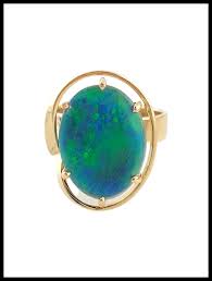 Vintage 9K Yellow Gold Black Opal Ring Size 6.25-6.5. For ...