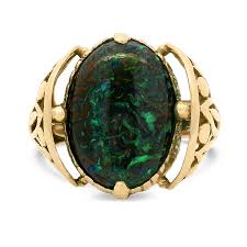Antique 14k Yellow Gold Boulder Opal Ring – Springer's