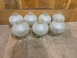 Set of 7 Frosted Glass Lamp Shades - Authentic Reclamation
