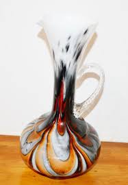 Vintage Vase by Opaline Florence Colorful / White 70s Design ...