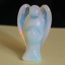 Hand Carved mixed gemstone crystal quartz angel figurine ...