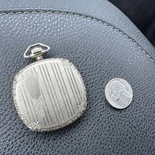 14K white Gold Filled Pocket Watch 44mm | eBay