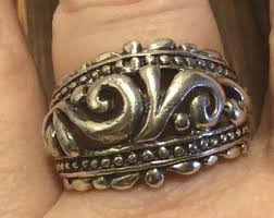 Sterling Silver Scroll Dome Ring Size 8 - Etsy