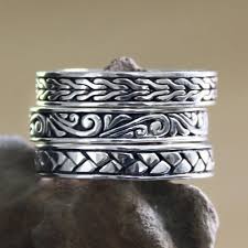 Men's Sterling Silver Stacking Rings (Set of 3) - Three ...
