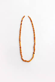 Vintage Orange Amber Beaded Necklace, 1960 For Sale at 1stDibs