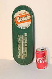 Vintage Orange Crush Wood Advertising Thermometer