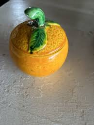 Vintage jam or marmalade pot with lid in shape of Orange | eBay