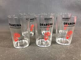 Lot de 6 anciens verres de bistrot ORANGINA vintage made in France | eBay